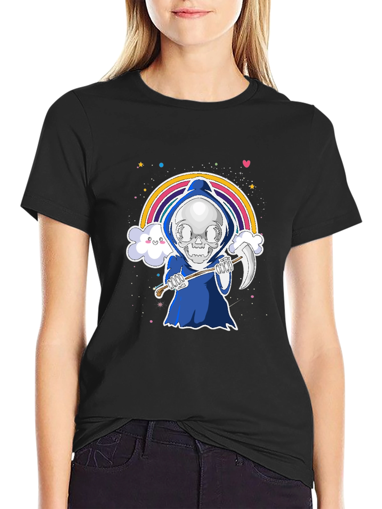 Cute Grim Reaper Rainbow T-Shirt
