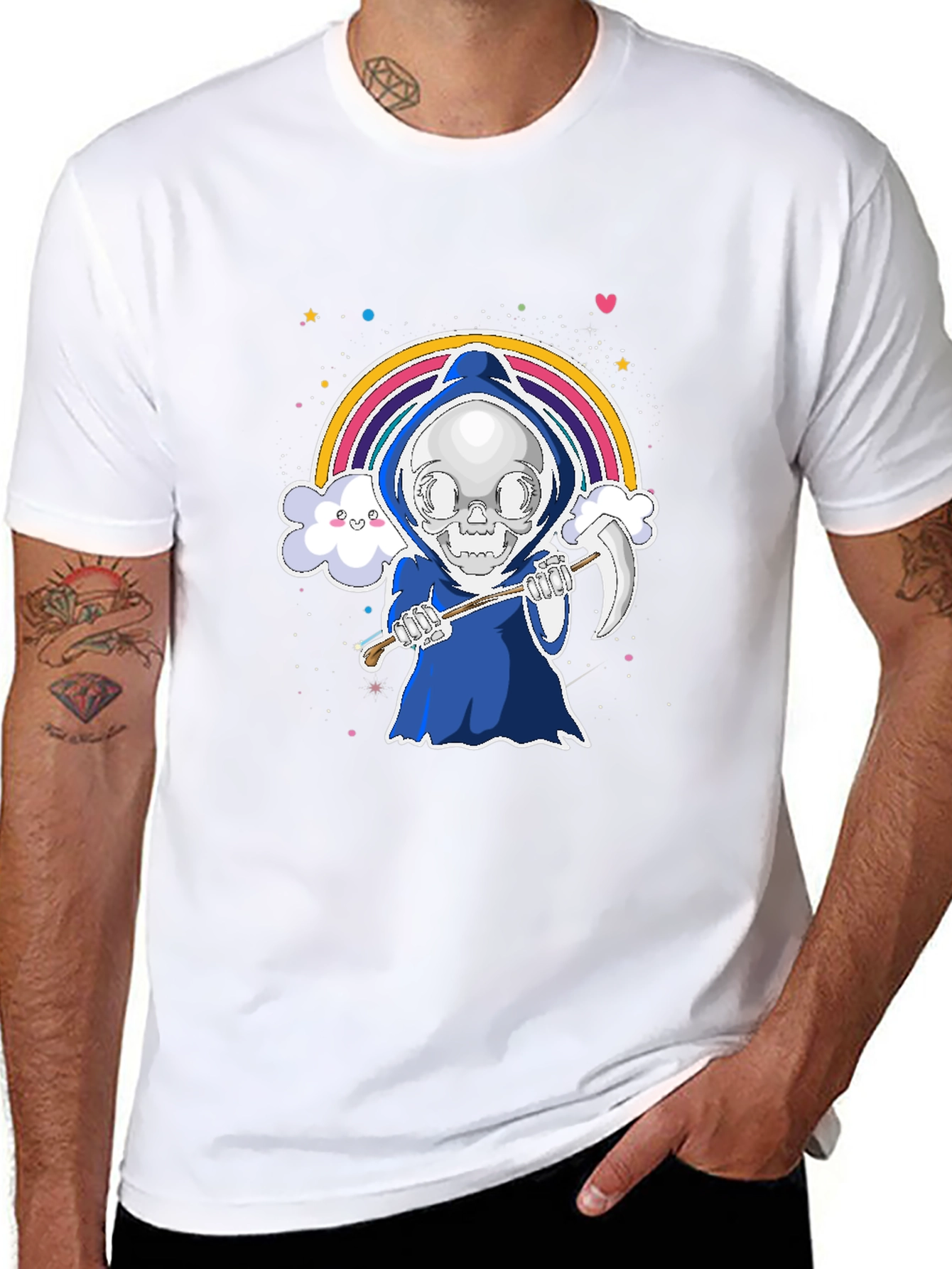 Cute Grim Reaper Rainbow T-Shirt