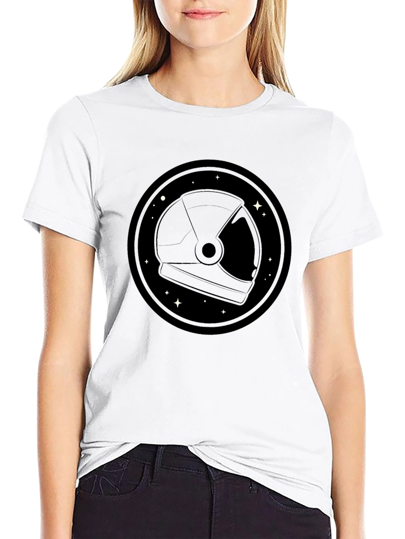 Astronaut Helmet Graphic Tee - Space Lover T-Shirt