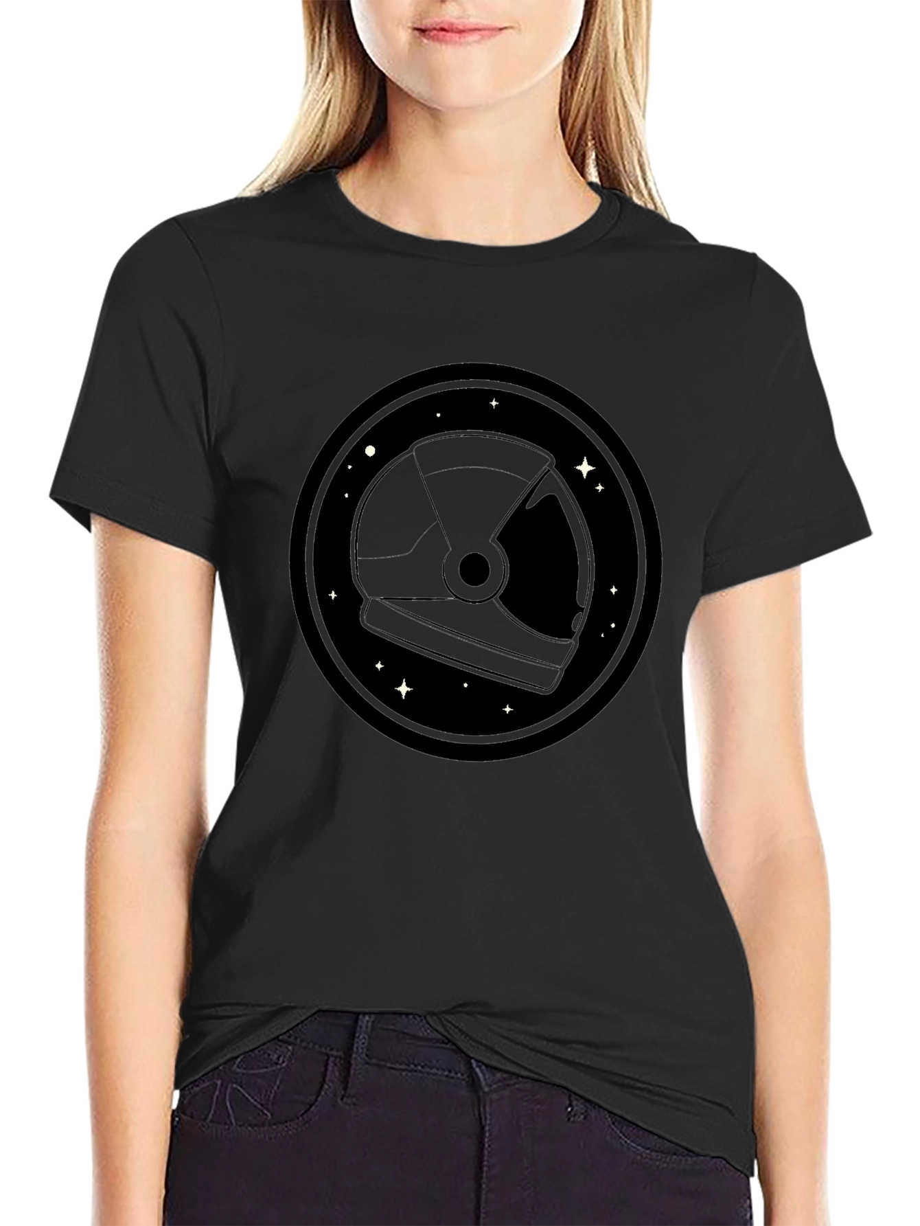 Astronaut Helmet Graphic Tee - Space Lover T-Shirt