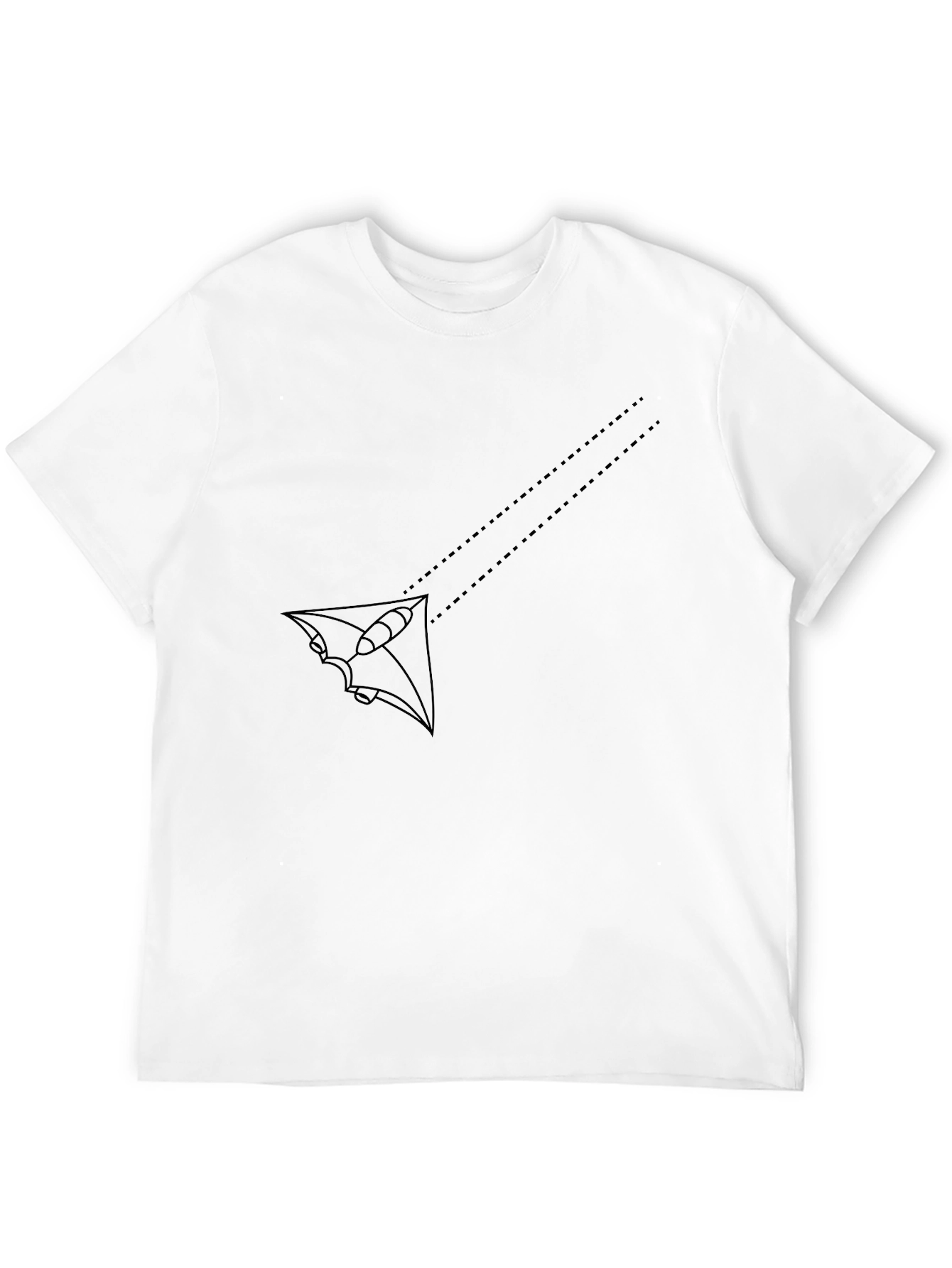 Mens Black Graphic Tee - Abstract Kite Design