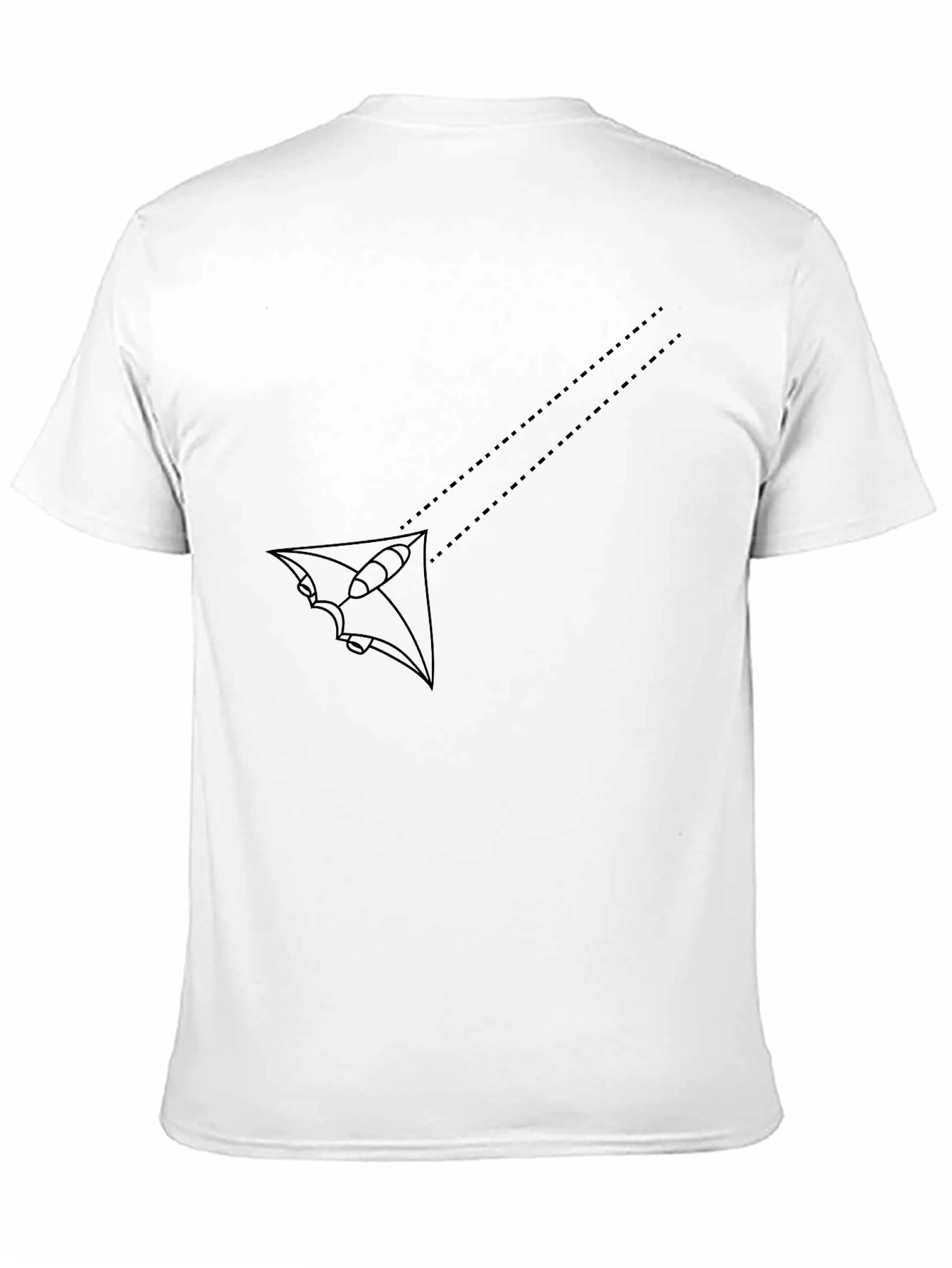 Mens Black Graphic Tee - Abstract Kite Design