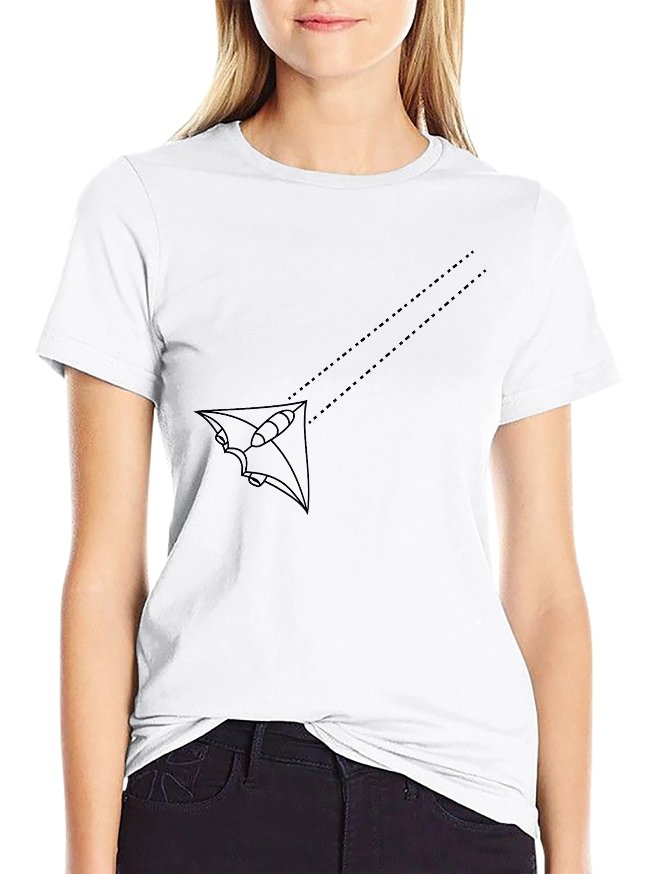 Mens Black Graphic Tee - Abstract Kite Design