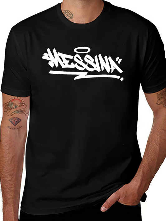 Messina Graphic Tee - Black Cotton T-Shirt