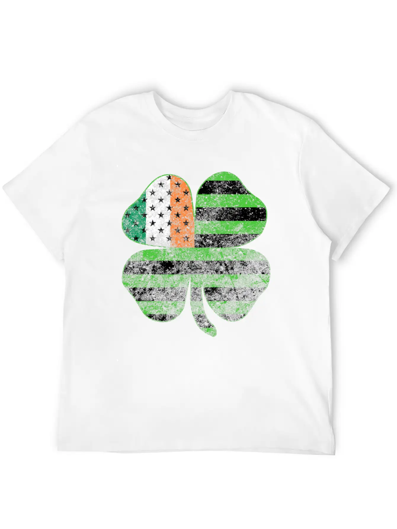 Irish American Flag Shamrock Clover St Patrick's Unisex Casual T-Shirt – Clean Design For Daily Comfort