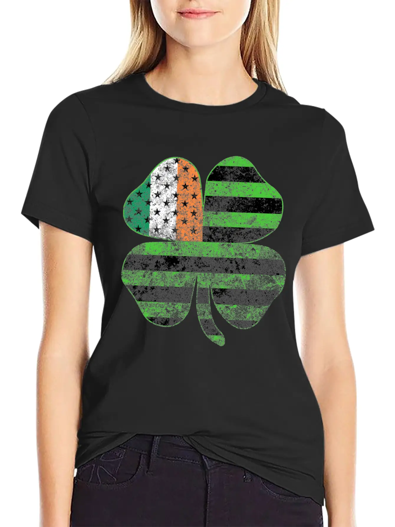 Irish American Flag Shamrock Clover St Patrick's Unisex Casual T-Shirt – Clean Design For Daily Comfort