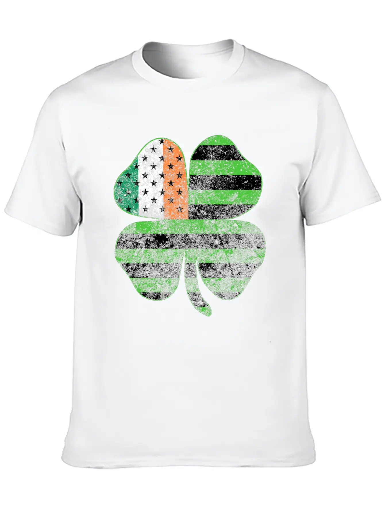 Irish American Flag Shamrock Clover St Patrick's Unisex Casual T-Shirt – Clean Design For Daily Comfort