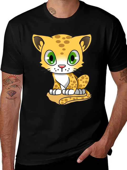 Cute Cheetah Graphic Tee - Black