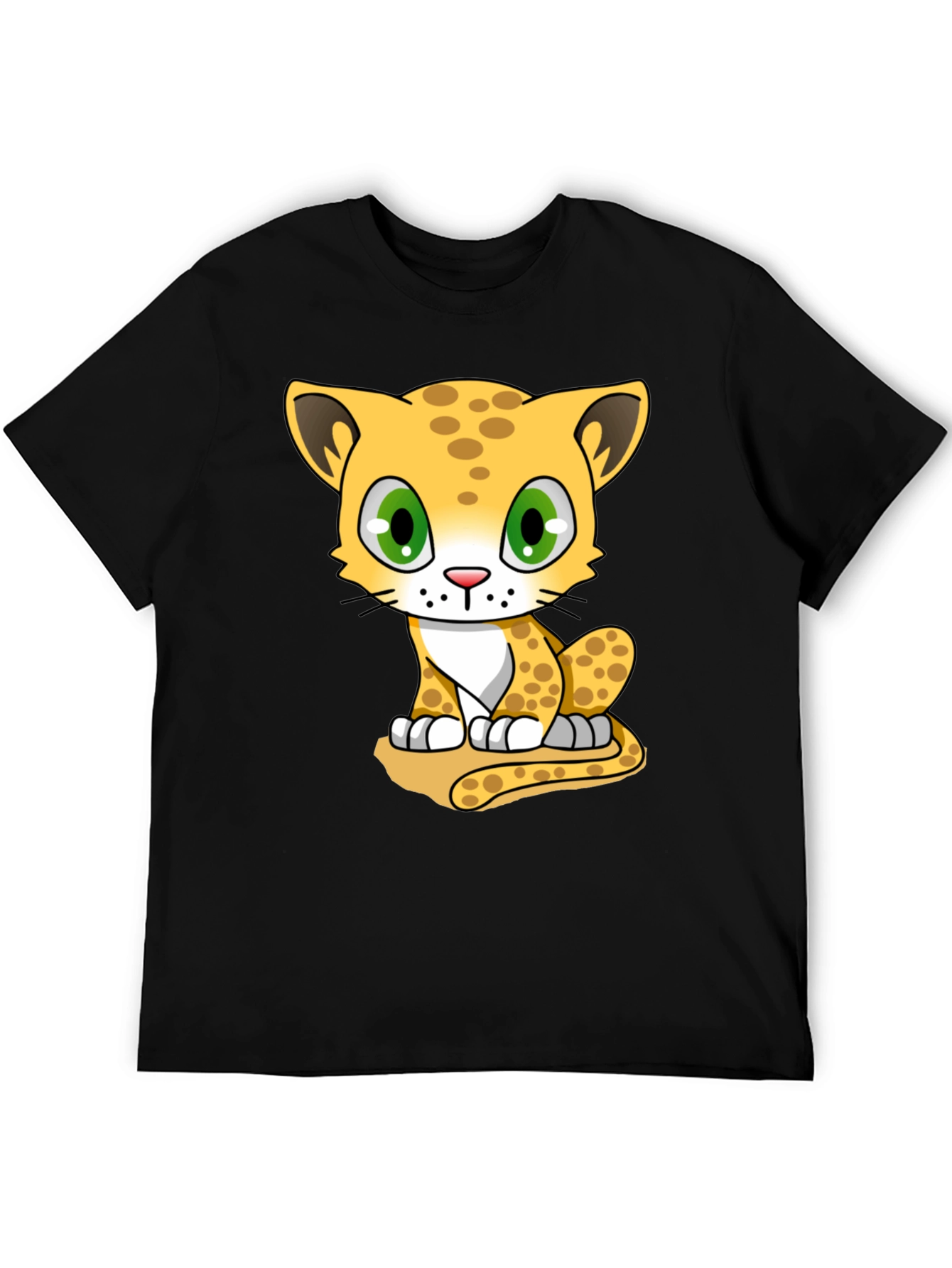 Cute Cheetah Graphic Tee - Black
