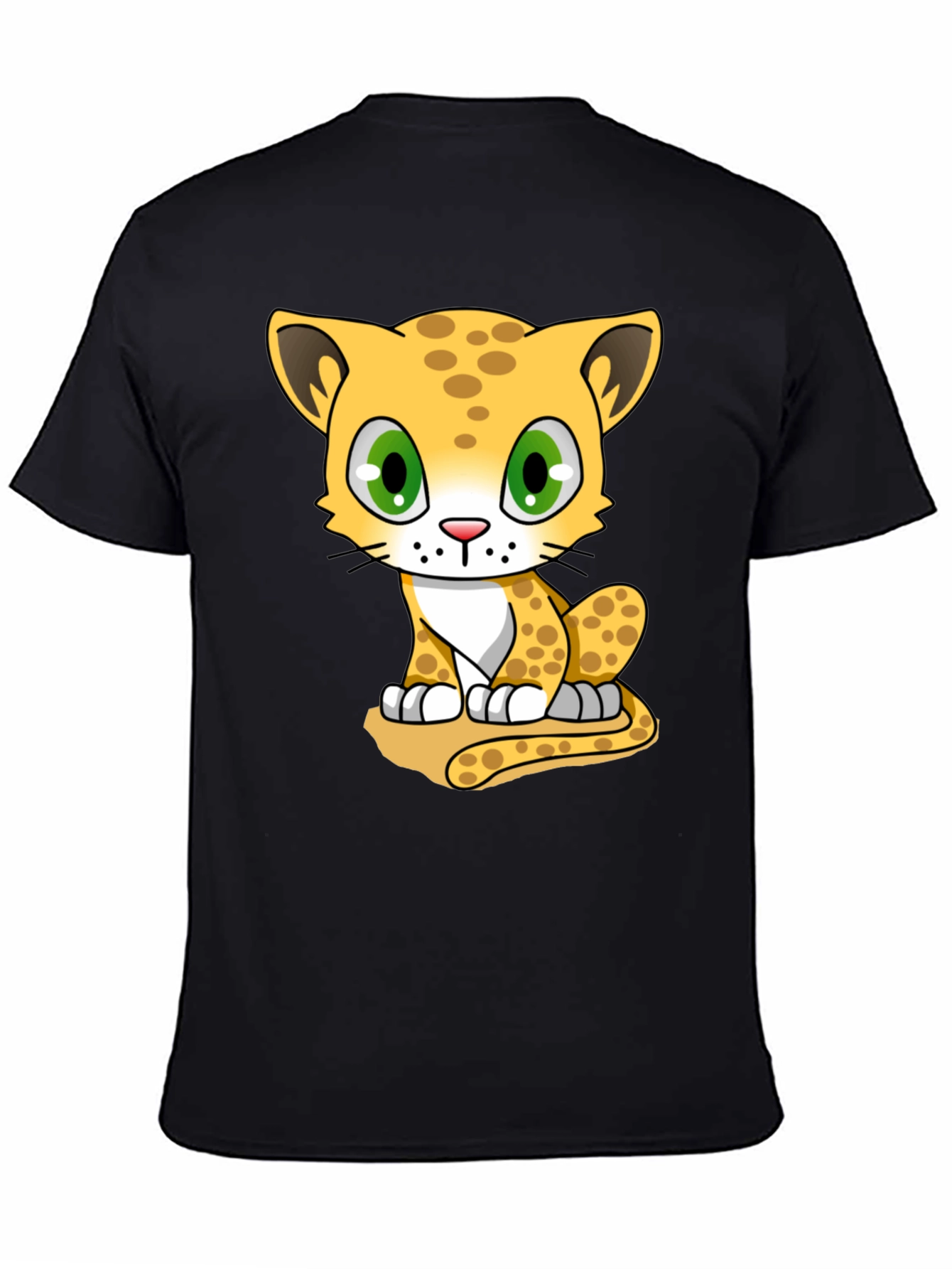 Cute Cheetah Graphic Tee - Black