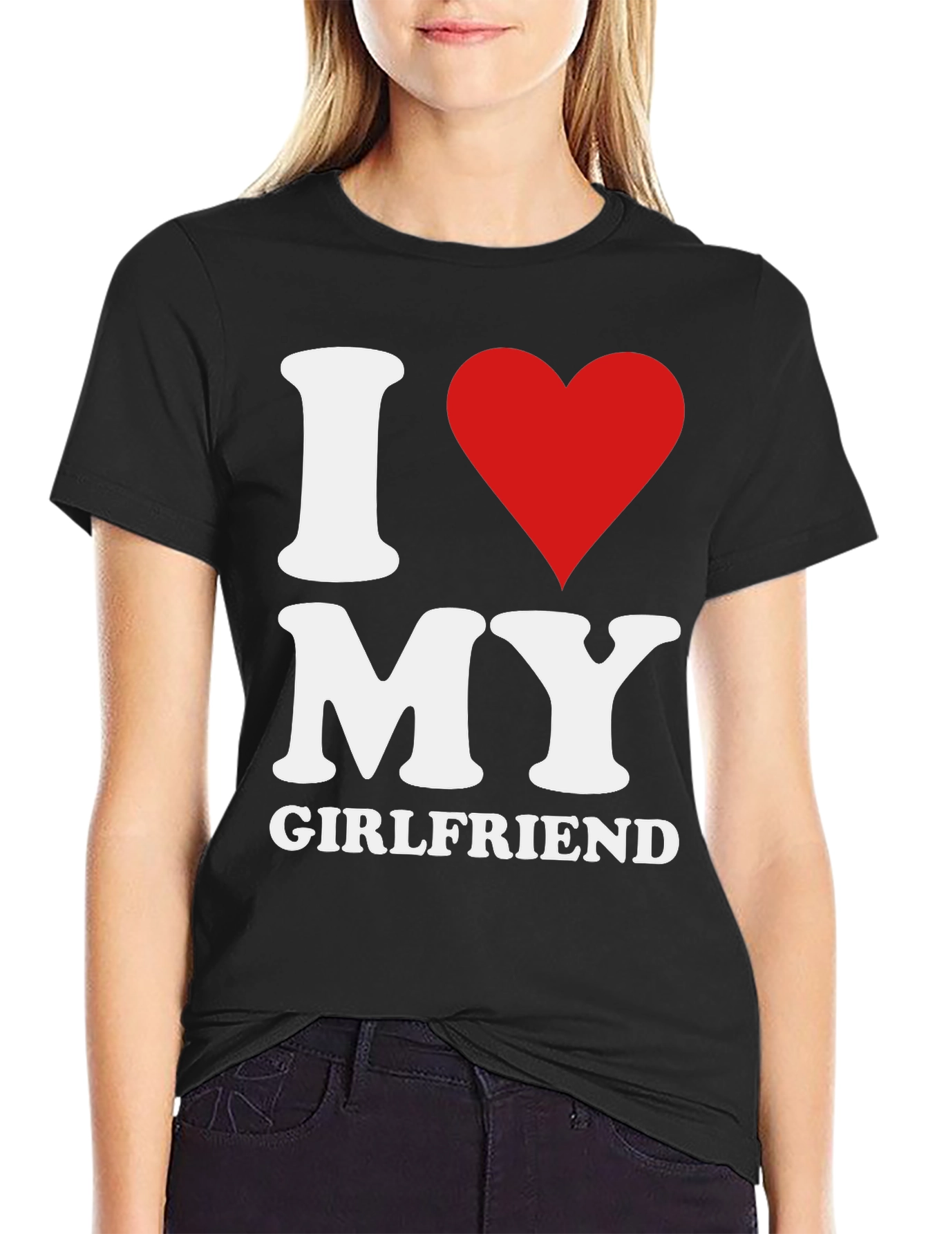 I Heart My Girlfriend T-Shirt - Black