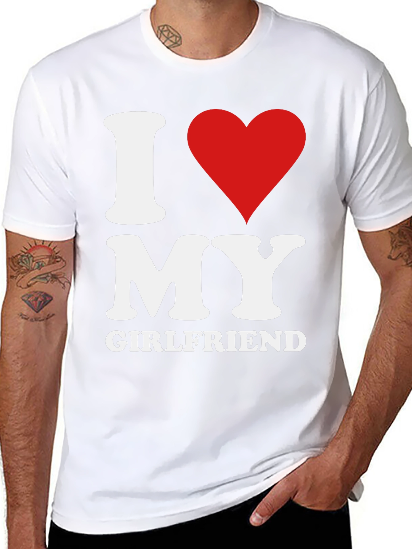 I Heart My Girlfriend T-Shirt - Black