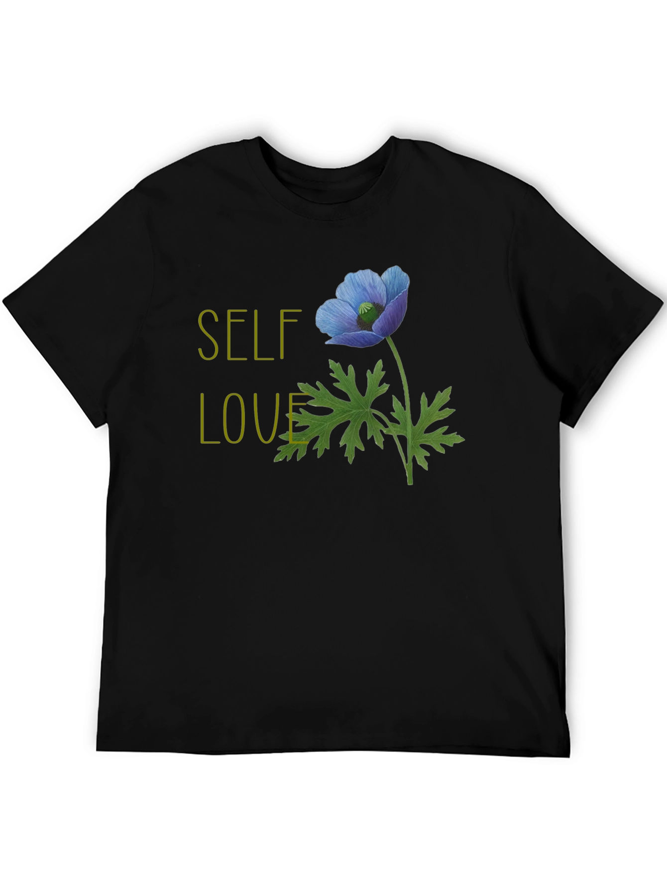Self-Love Flower Graphic T-Shirt - Black