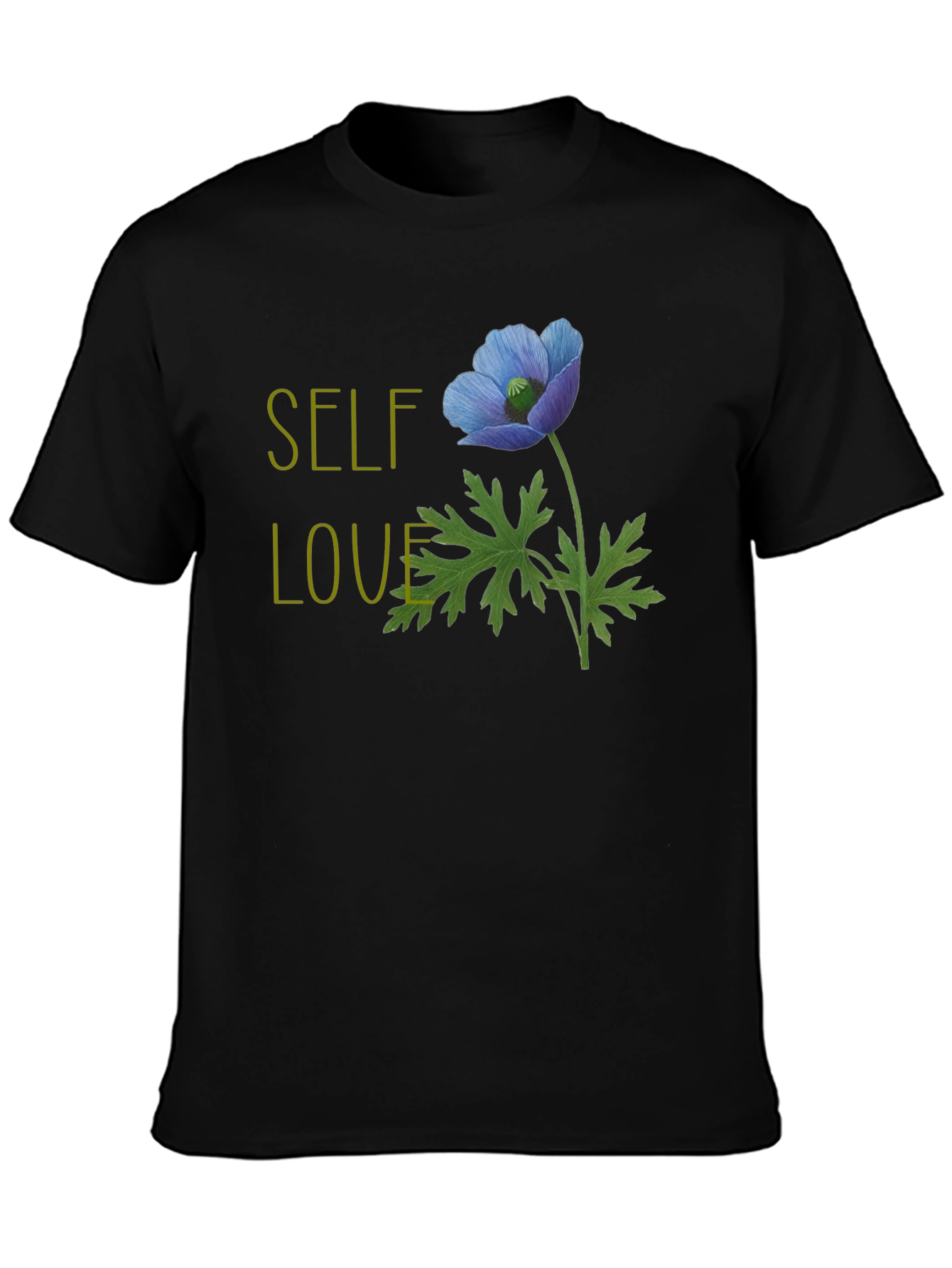 Self-Love Flower Graphic T-Shirt - Black