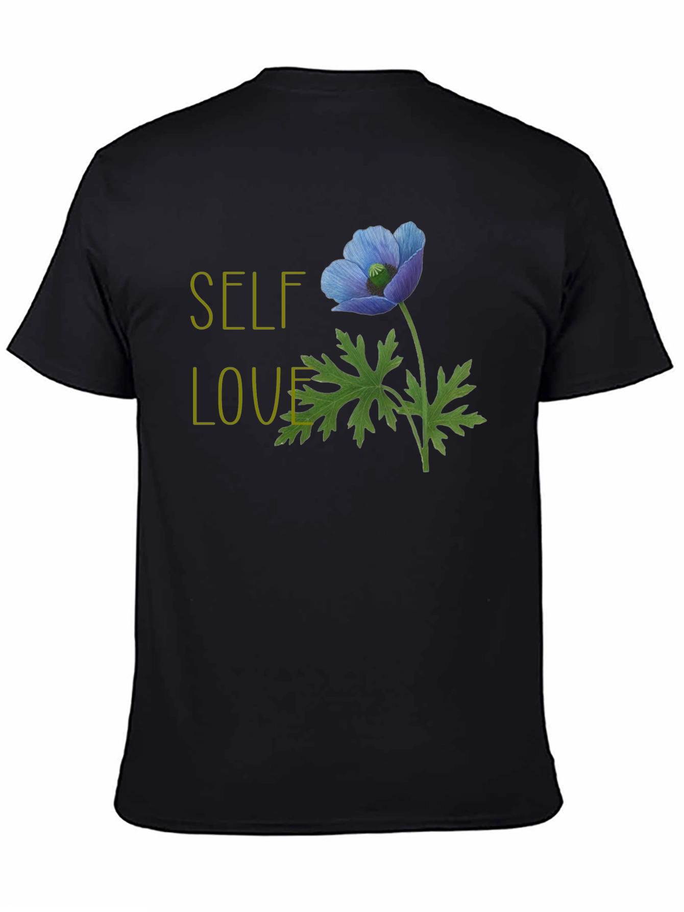 Self-Love Flower Graphic T-Shirt - Black