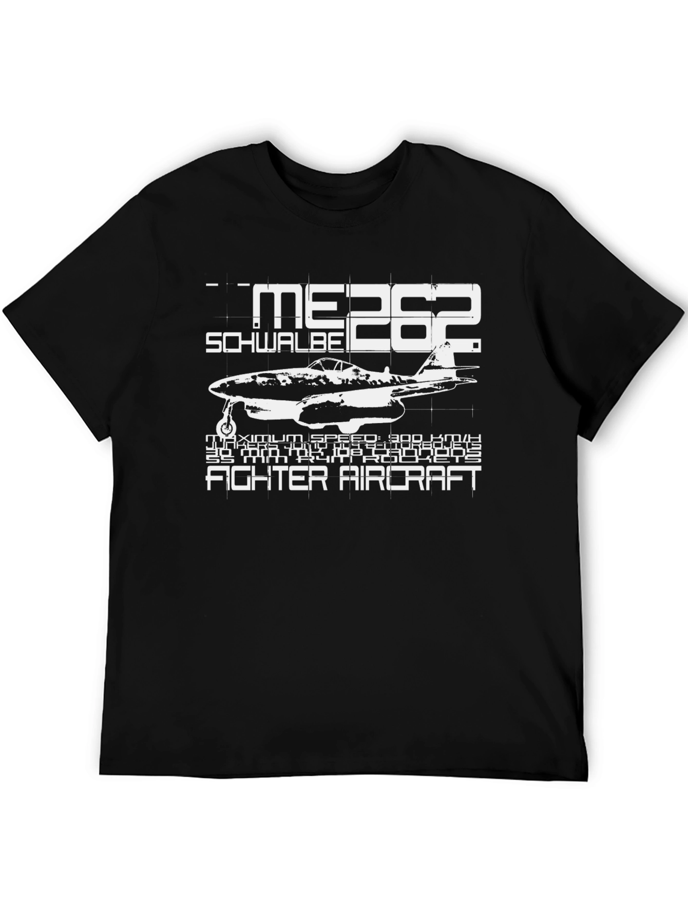 ME 262 Schwalbe Fighter Aircraft Black T-Shirt