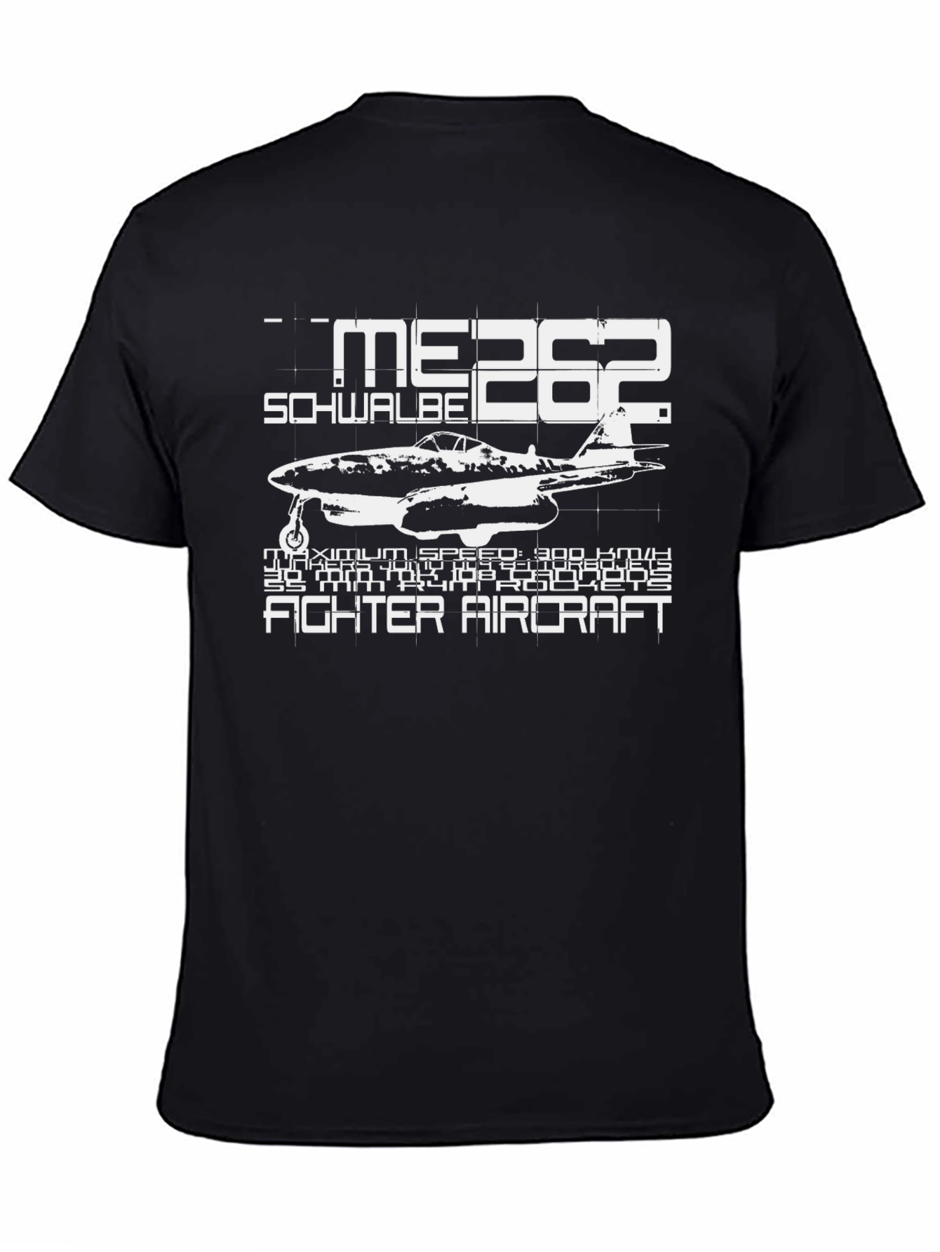 ME 262 Schwalbe Fighter Aircraft Black T-Shirt