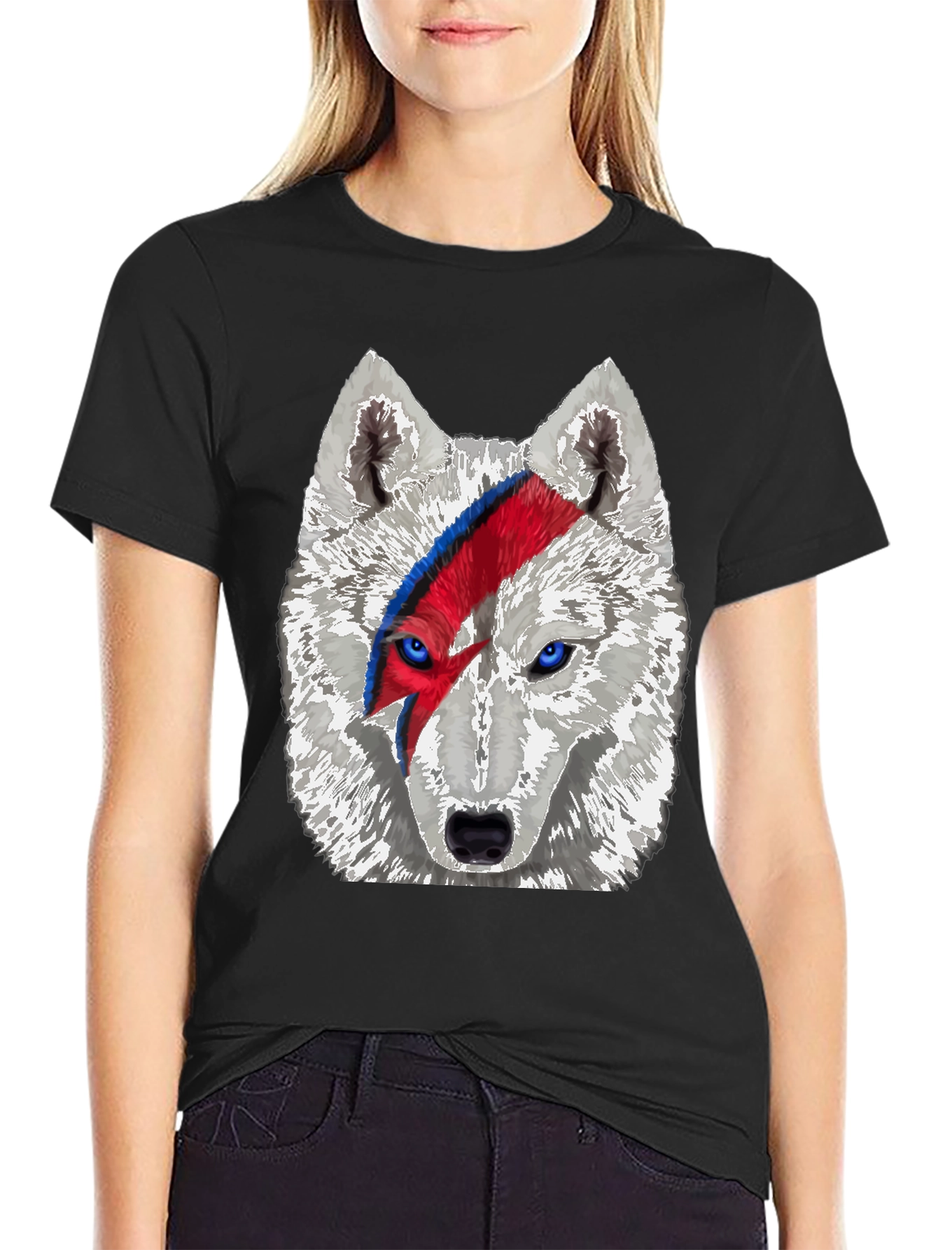Wolf Bowie T-Shirt - Unique Graphic Tee