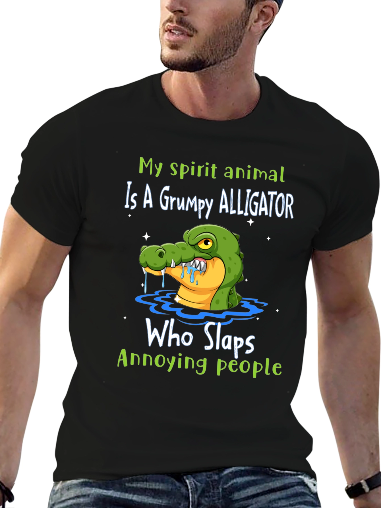 Grumpy Alligator T-Shirt - Slap Annoying People