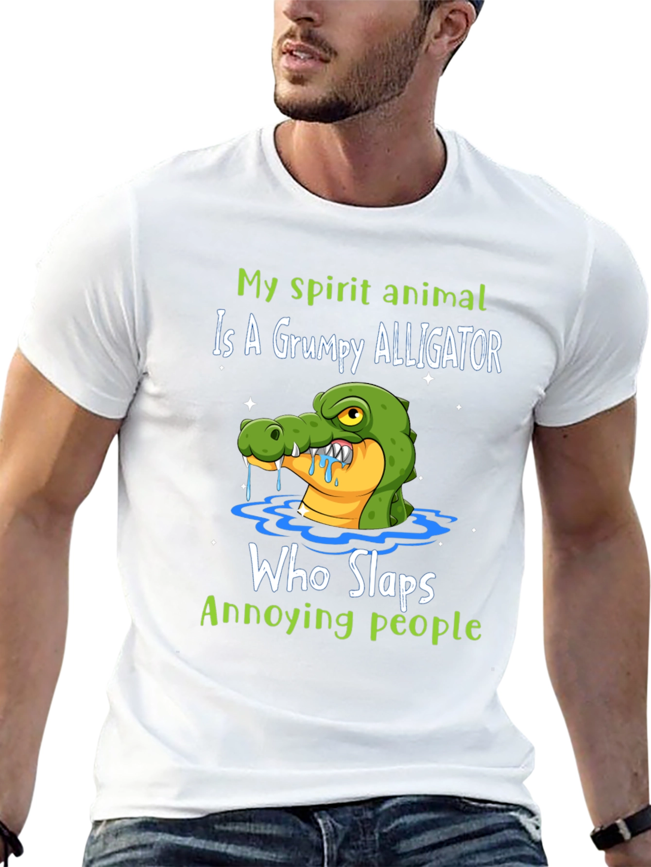 Grumpy Alligator T-Shirt - Slap Annoying People