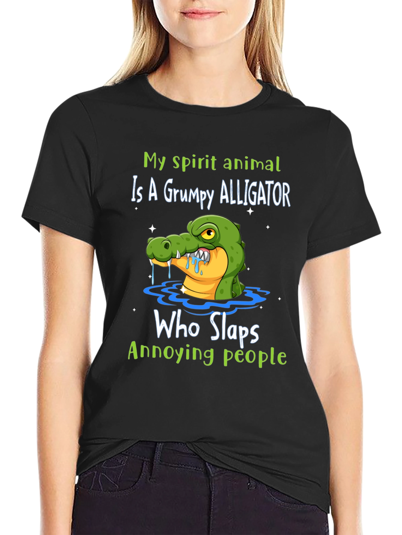 Grumpy Alligator T-Shirt - Slap Annoying People