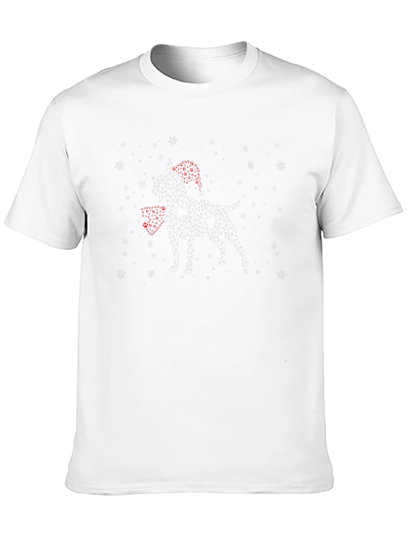 Festive Paw Print Dog Graphic Tee - Black