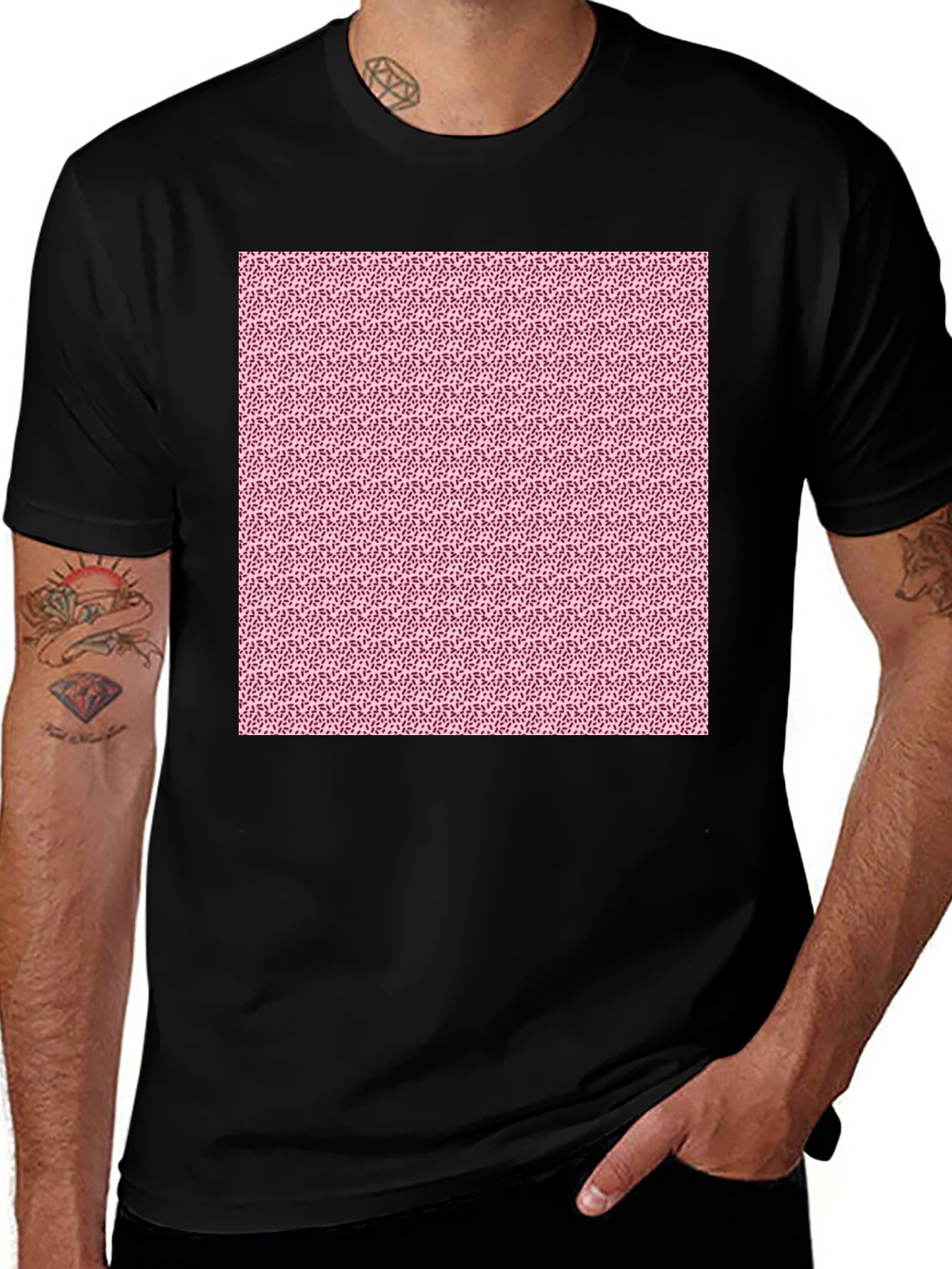 Patterned Black T-Shirt