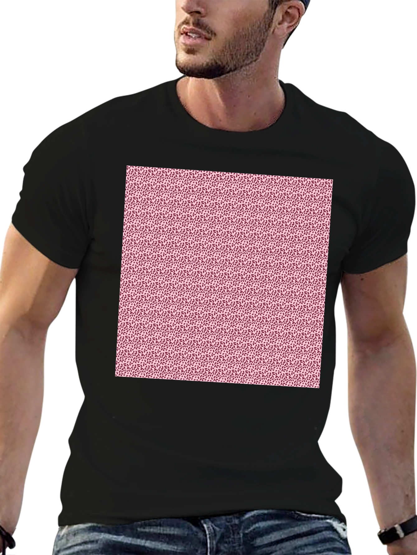 Patterned Black T-Shirt
