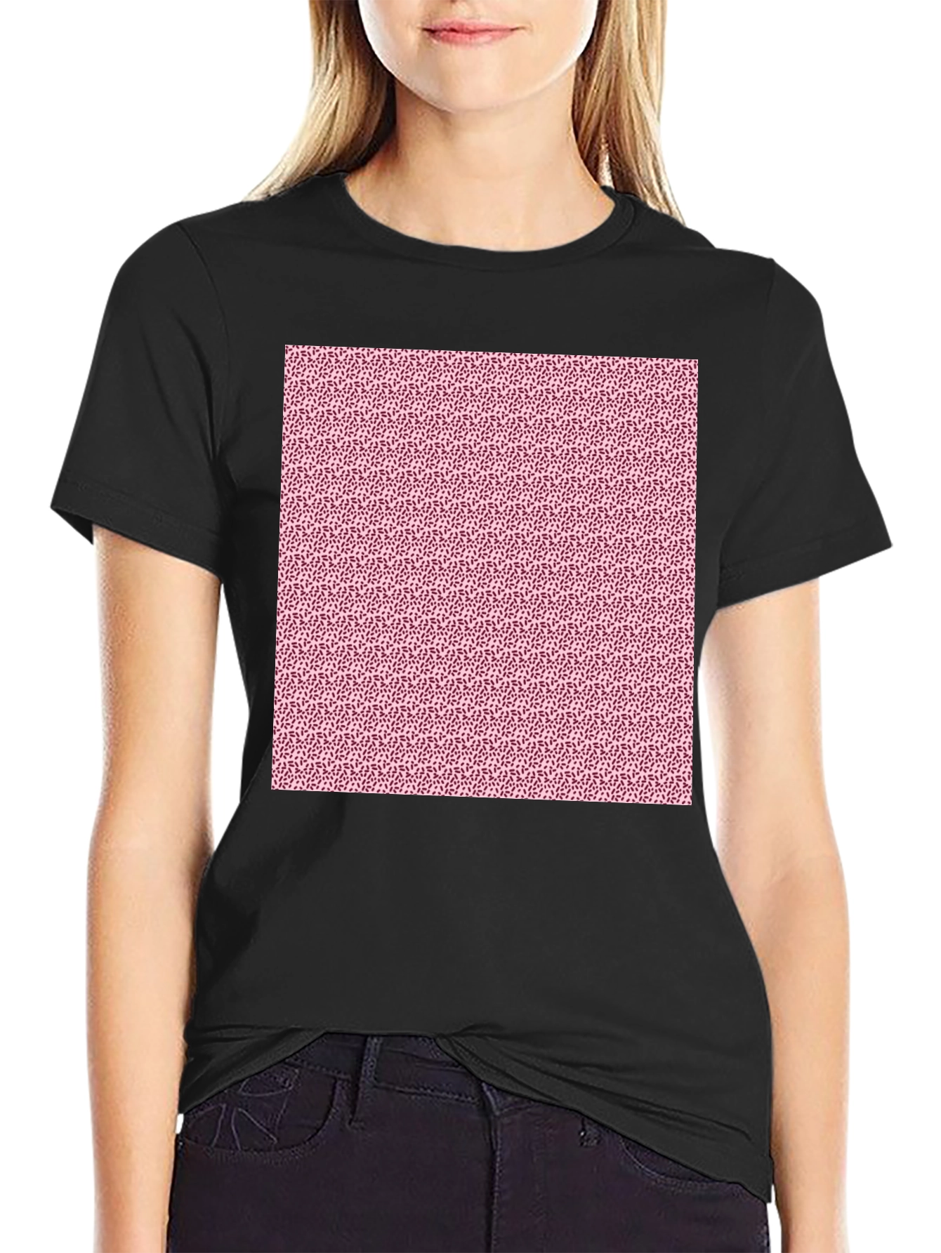 Patterned Black T-Shirt
