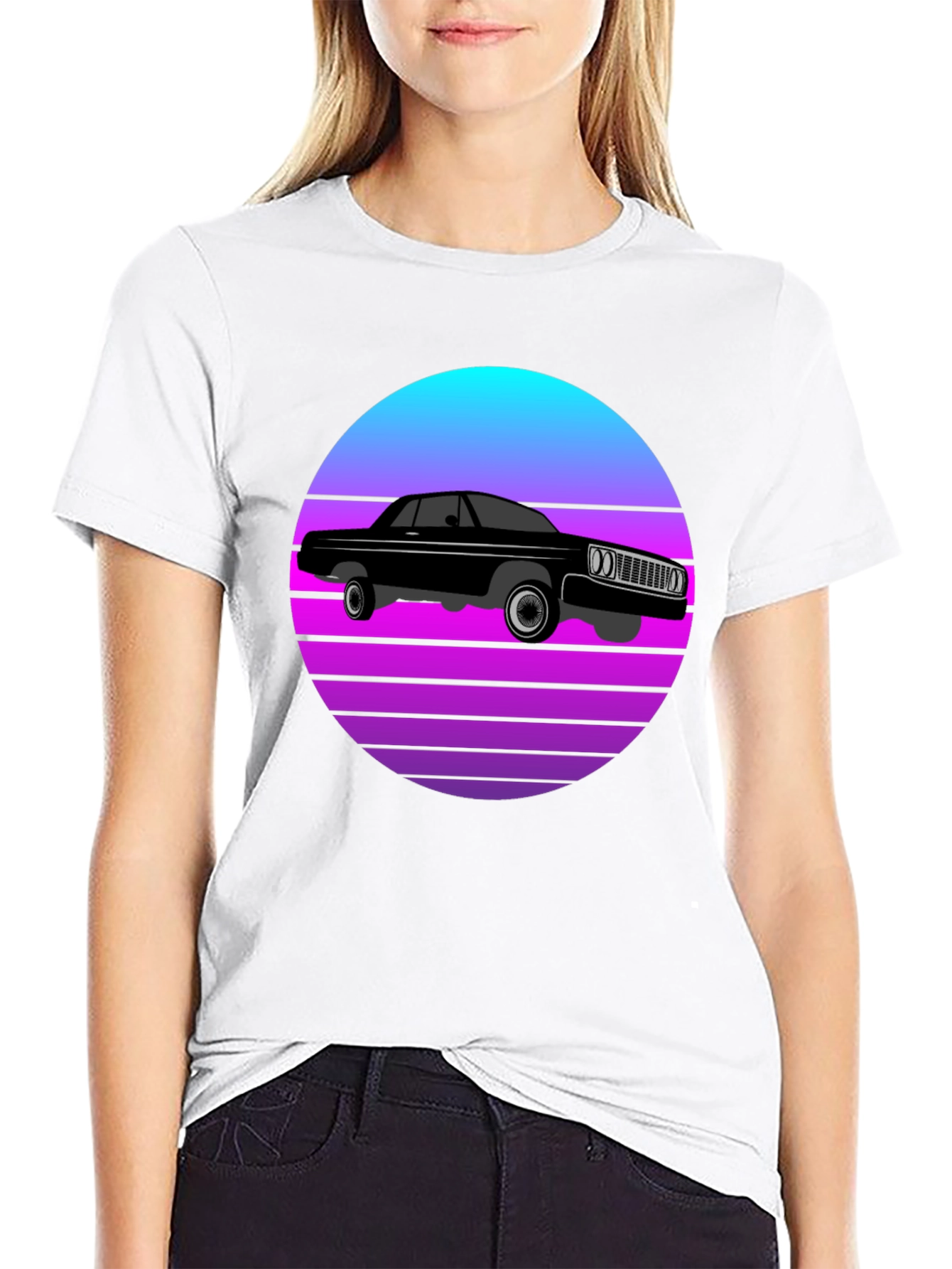 Retro Car T-Shirt - Sunset Graphic Tee