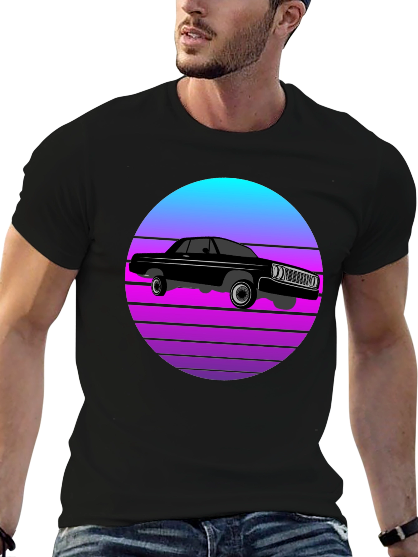 Retro Car T-Shirt - Sunset Graphic Tee