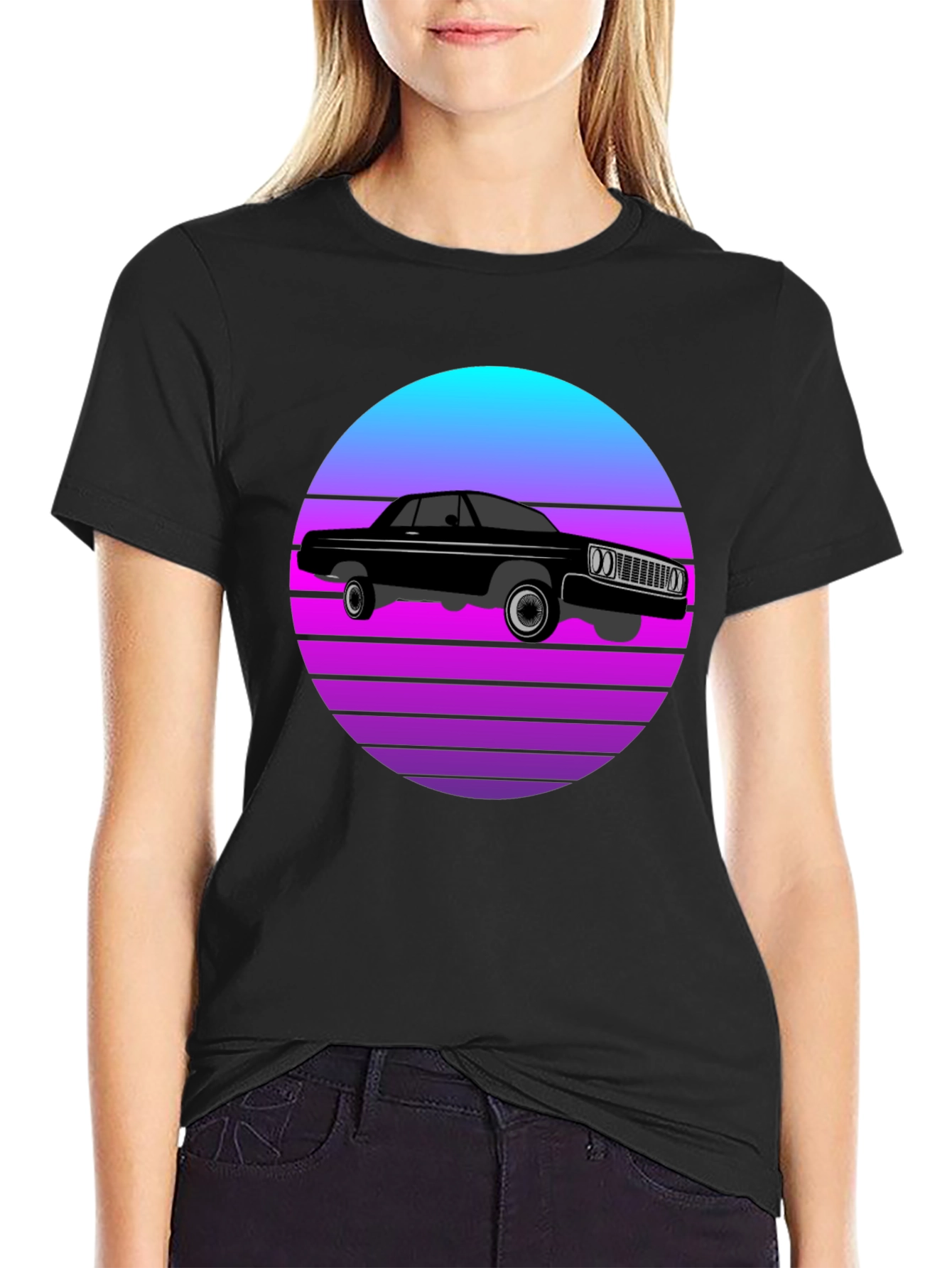 Retro Car T-Shirt - Sunset Graphic Tee