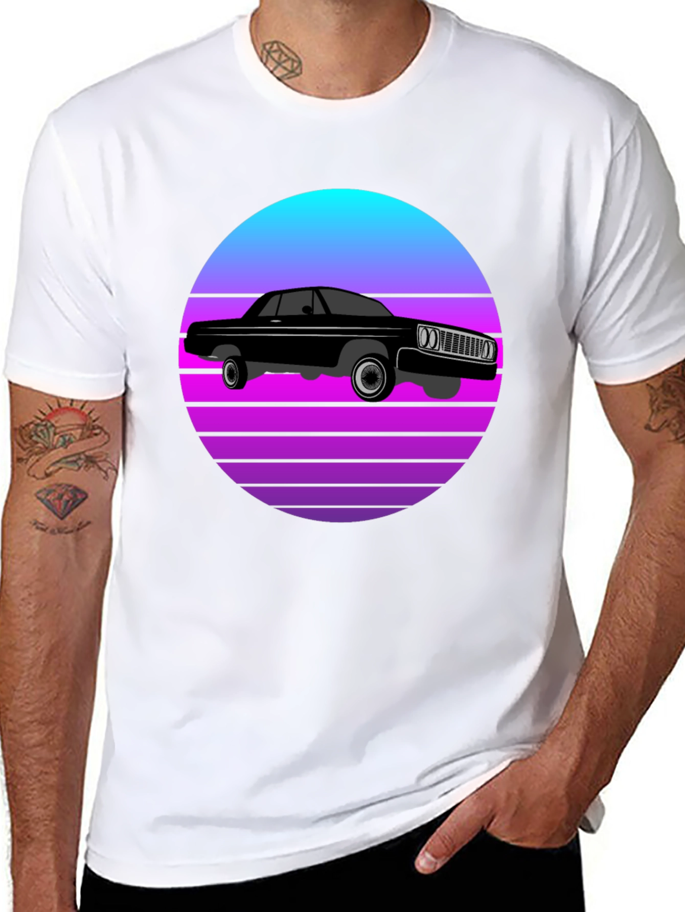 Retro Car T-Shirt - Sunset Graphic Tee