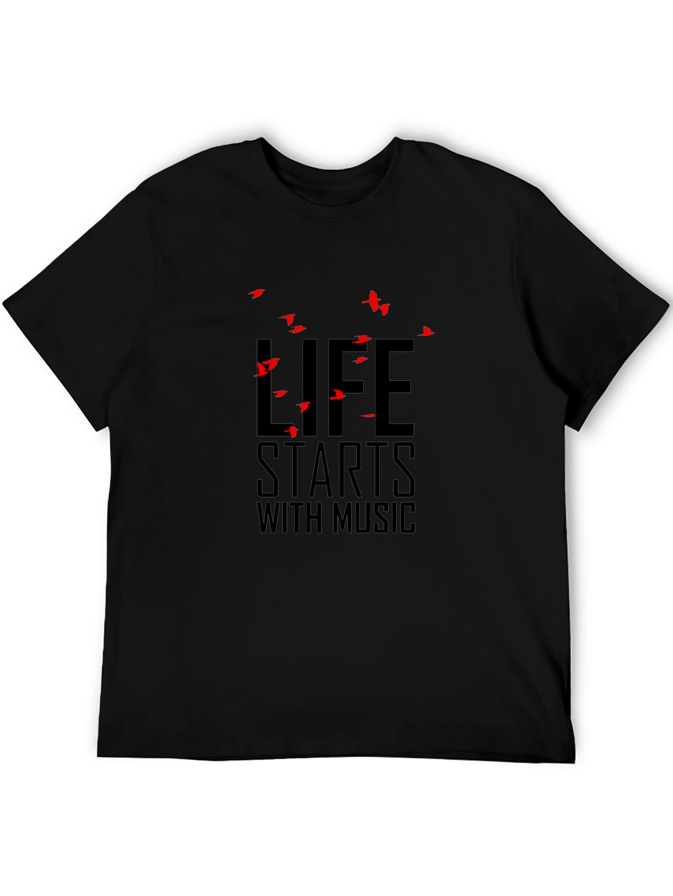 Life Starts With Music Graphic Tee - Black