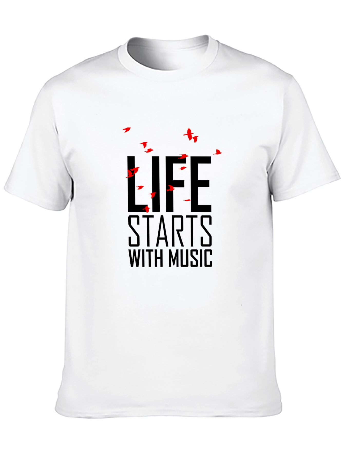 Life Starts With Music Graphic Tee - Black