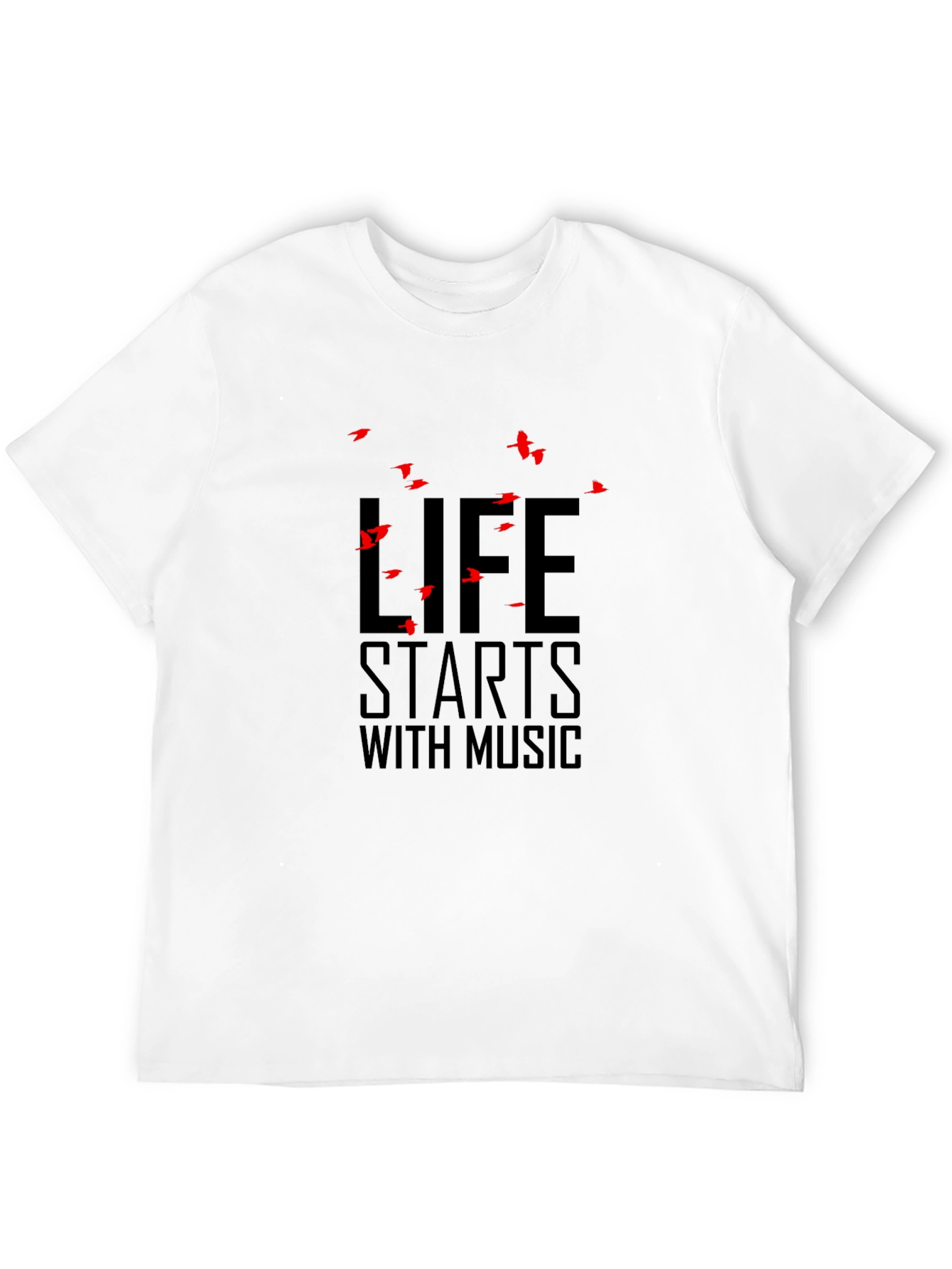 Life Starts With Music Graphic Tee - Black