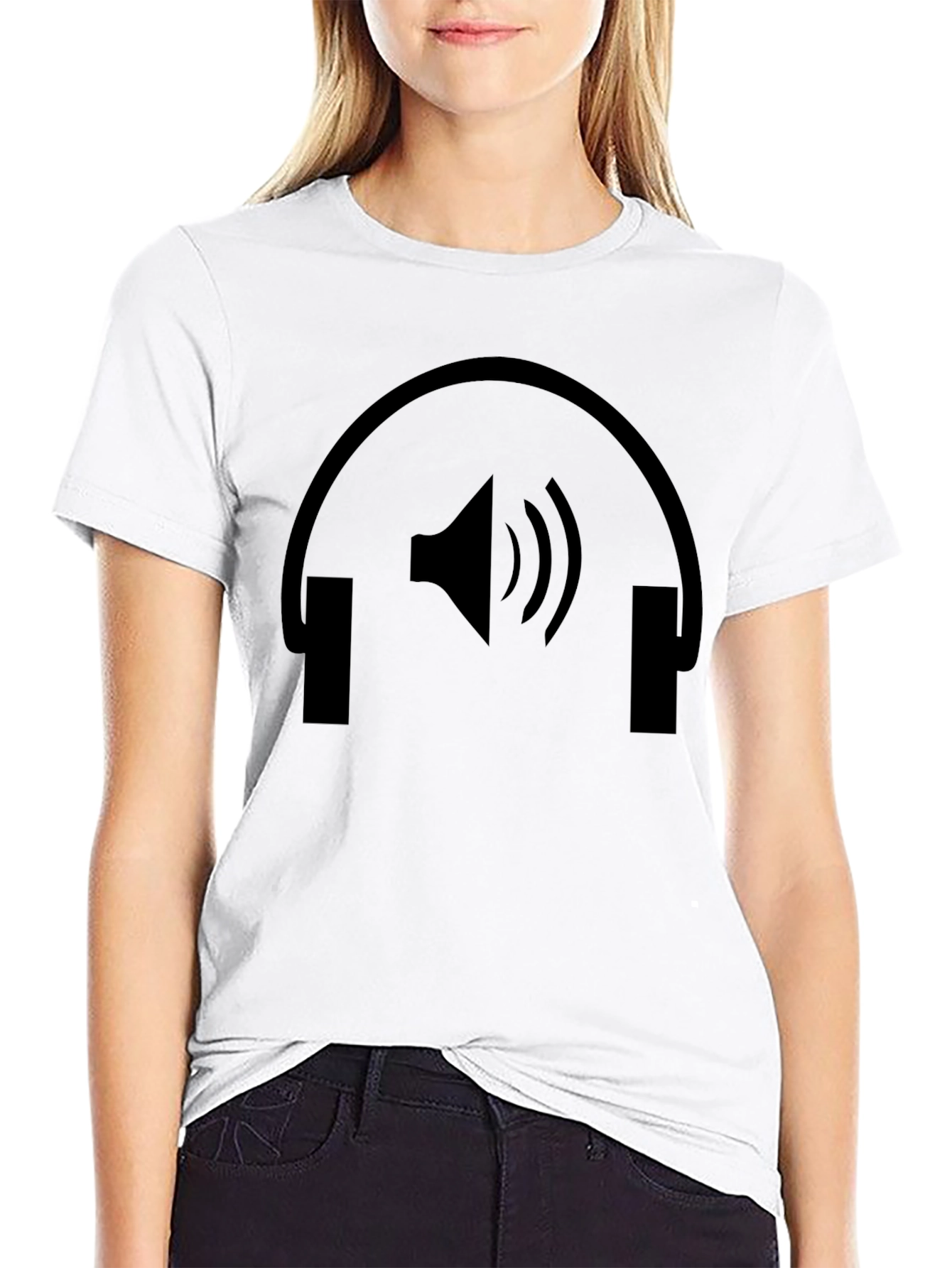 Black Headphone & Speaker Graphic Tee