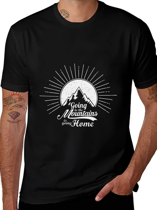 Mountain Home Graphic Tee - Black Cotton T-Shirt