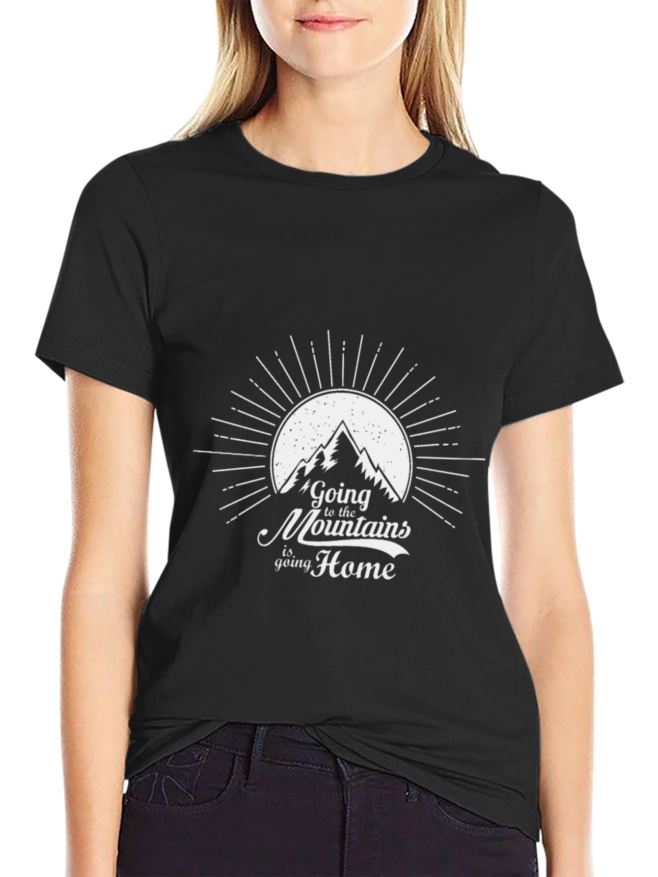 Mountain Home Graphic Tee - Black Cotton T-Shirt