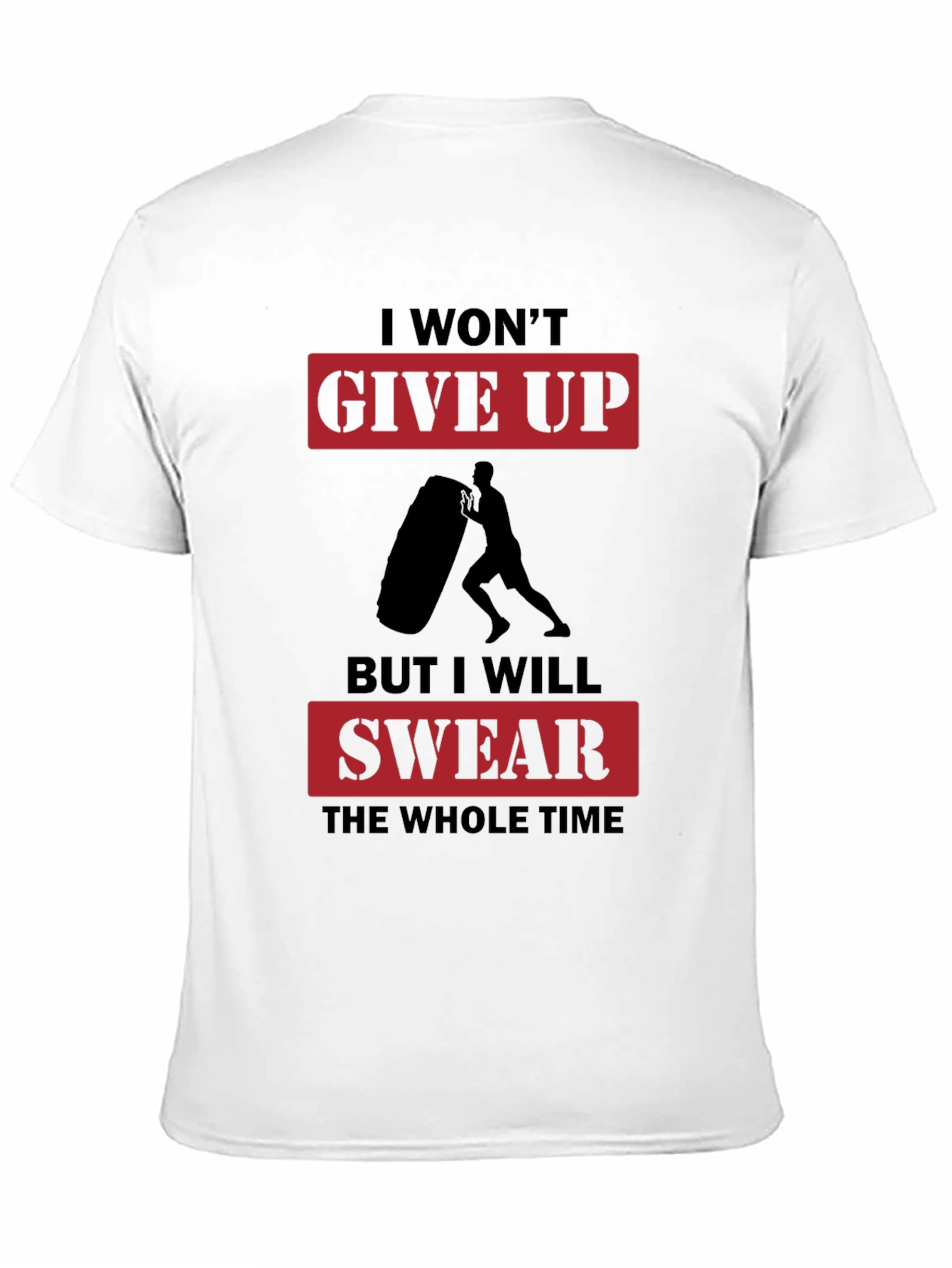 I Wont Give Up Mens Black Graphic T-Shirt