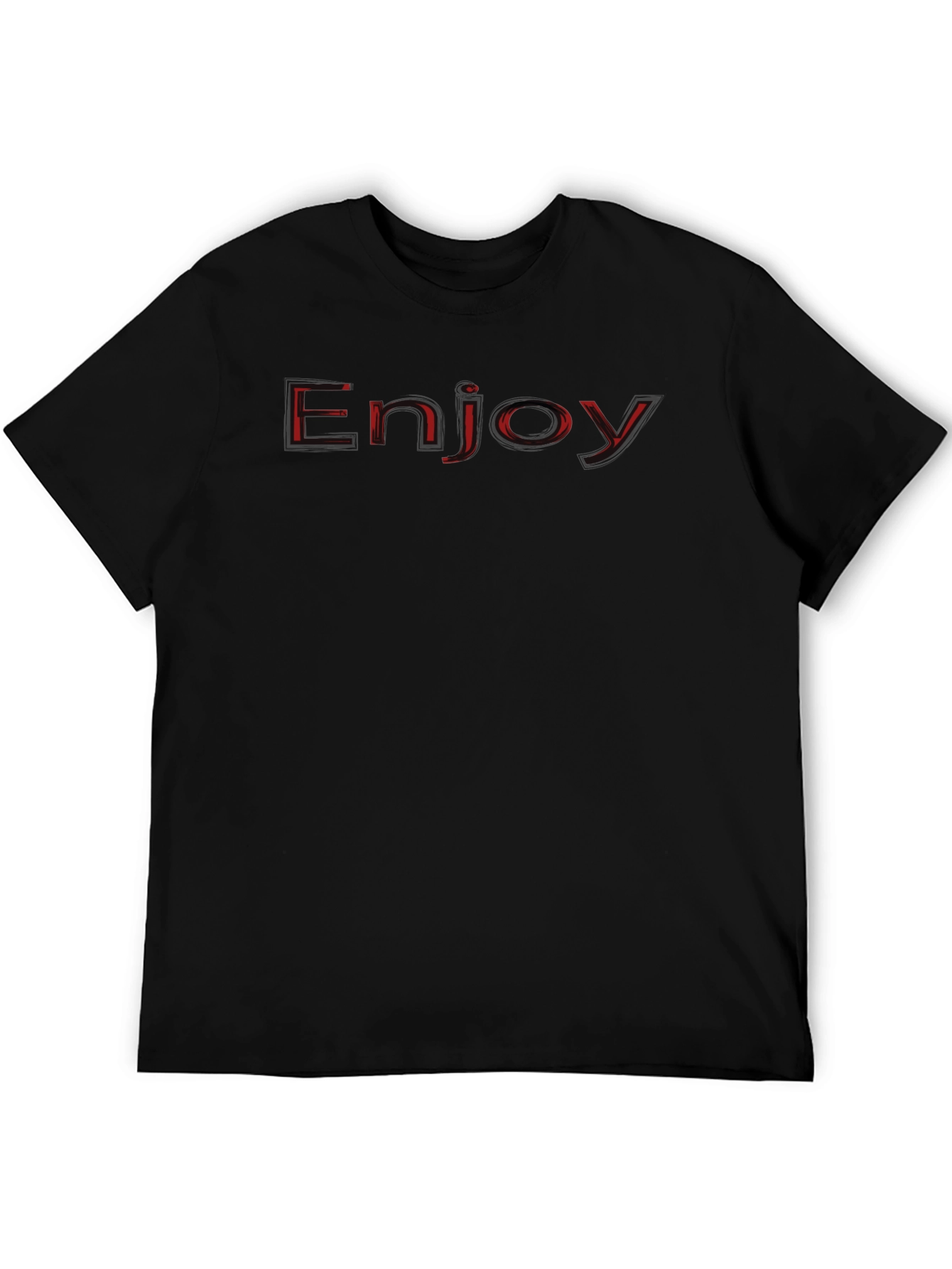 Enjoy Black Graphic Tee - Mens Casual Wear