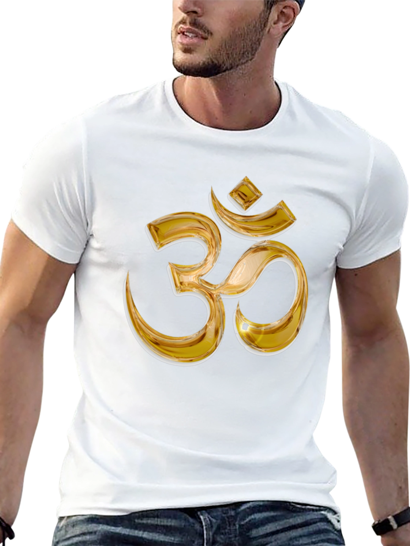 Gold Om Symbol Black T-Shirt