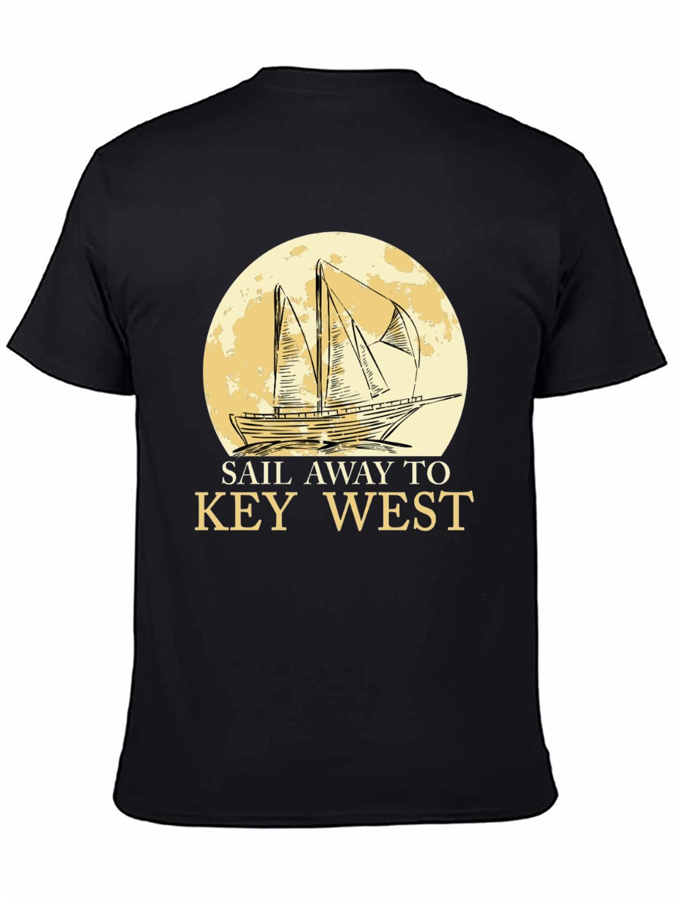 Sail Away to Key West Black Graphic T-Shirt
