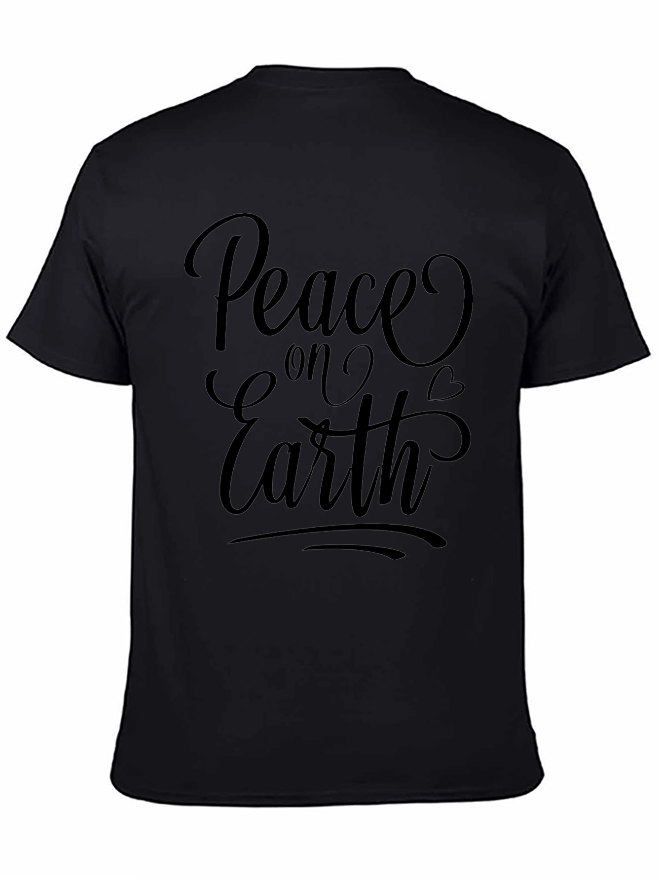 Peace On Earth Graphic Tee - Black Casual Shirt