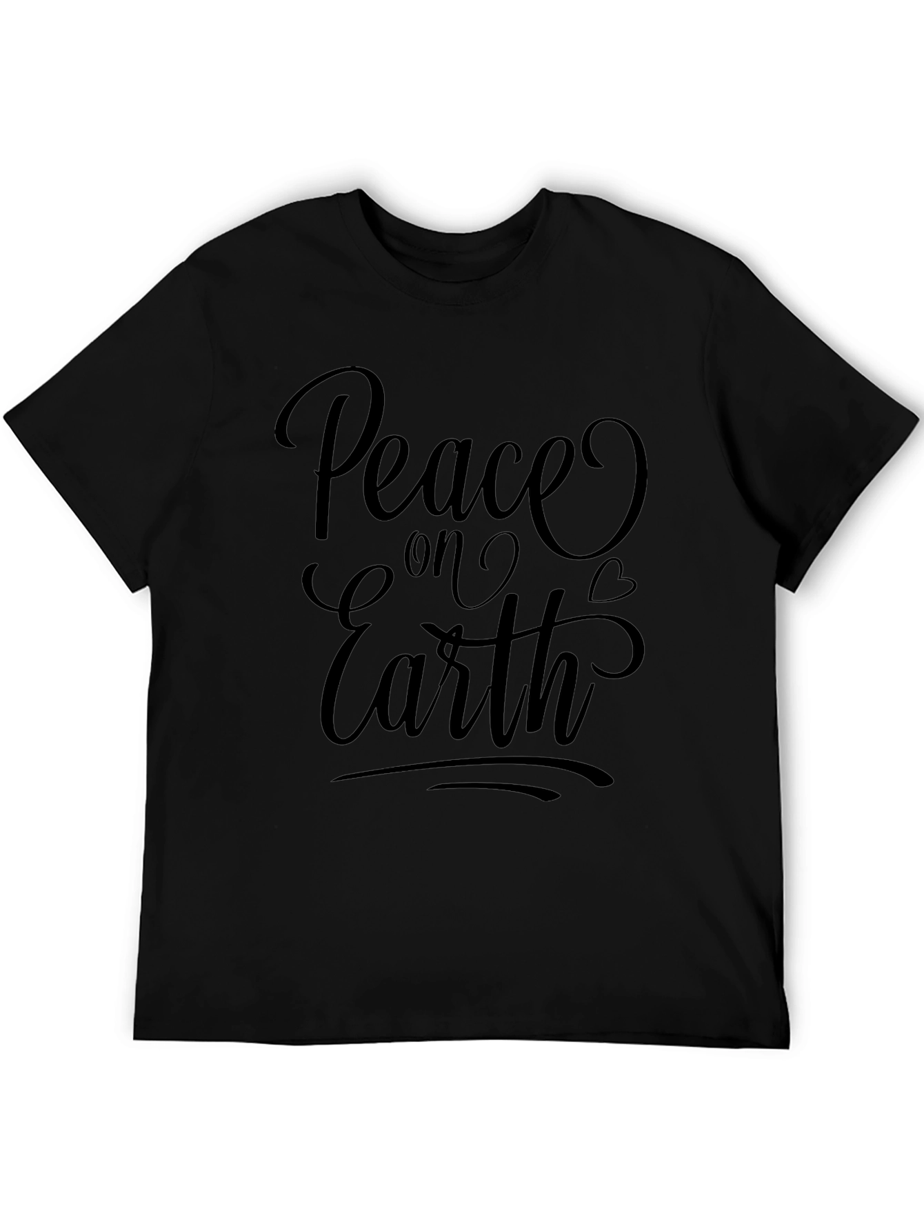 Peace On Earth Graphic Tee - Black Casual Shirt