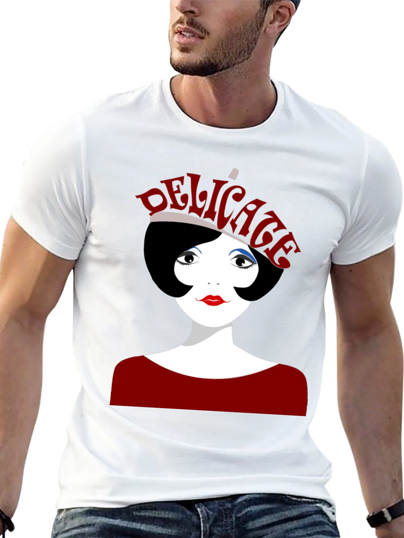 Delicate Graphic Print Black T-Shirt