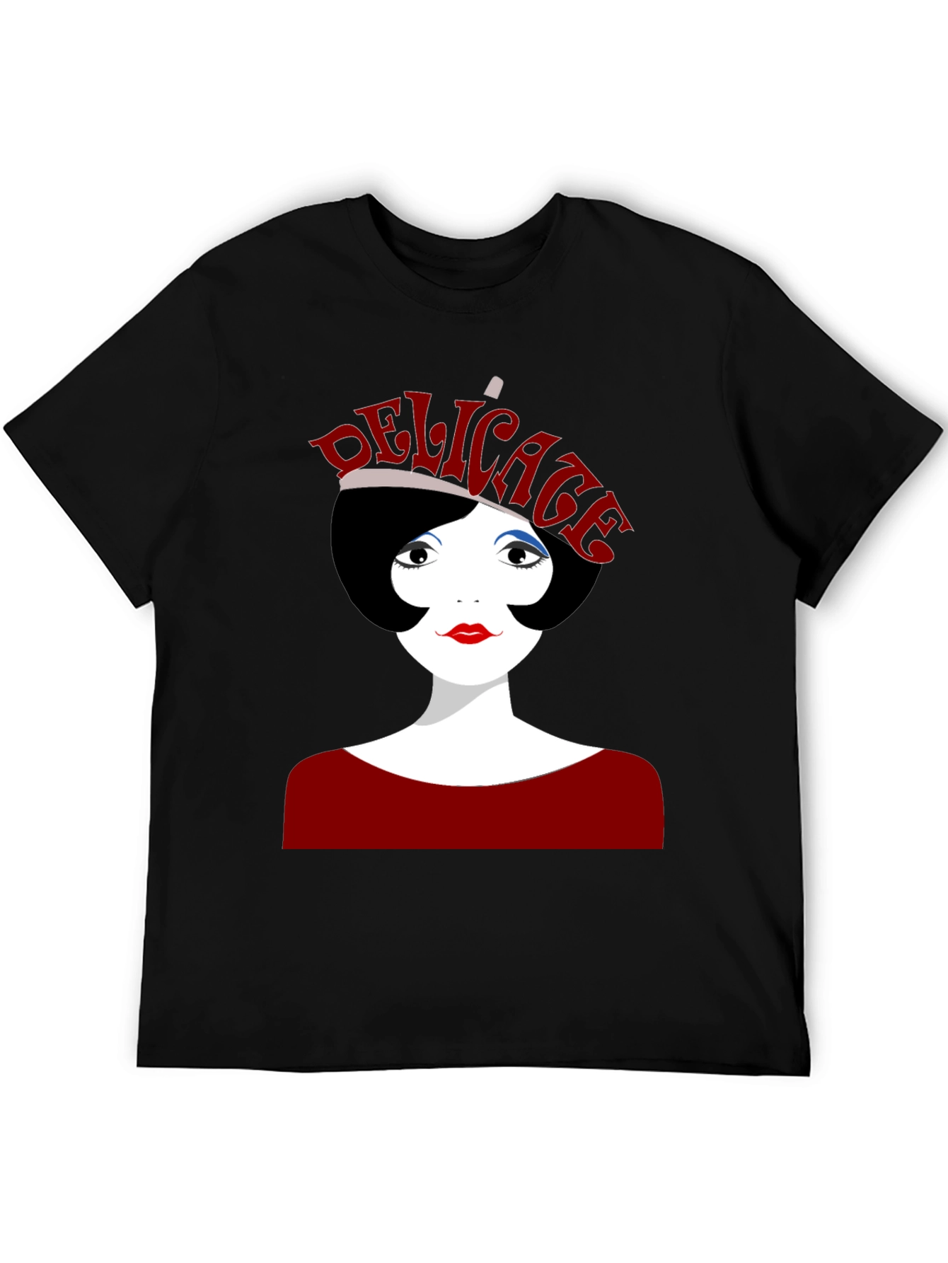 Delicate Graphic Print Black T-Shirt