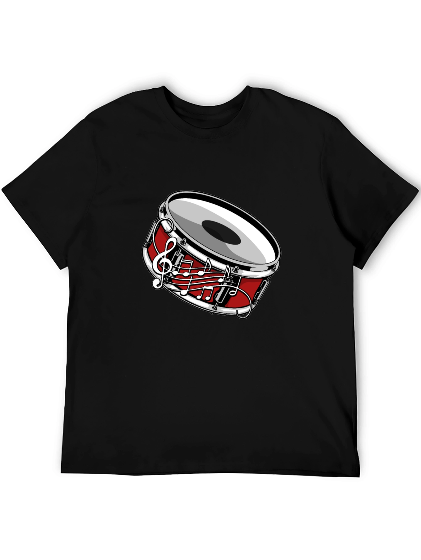 Musical Drum Graphic T-Shirt - Black