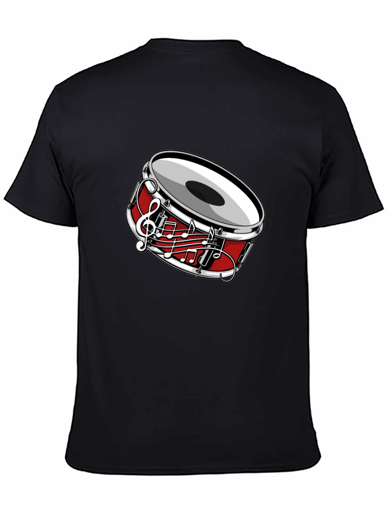 Musical Drum Graphic T-Shirt - Black