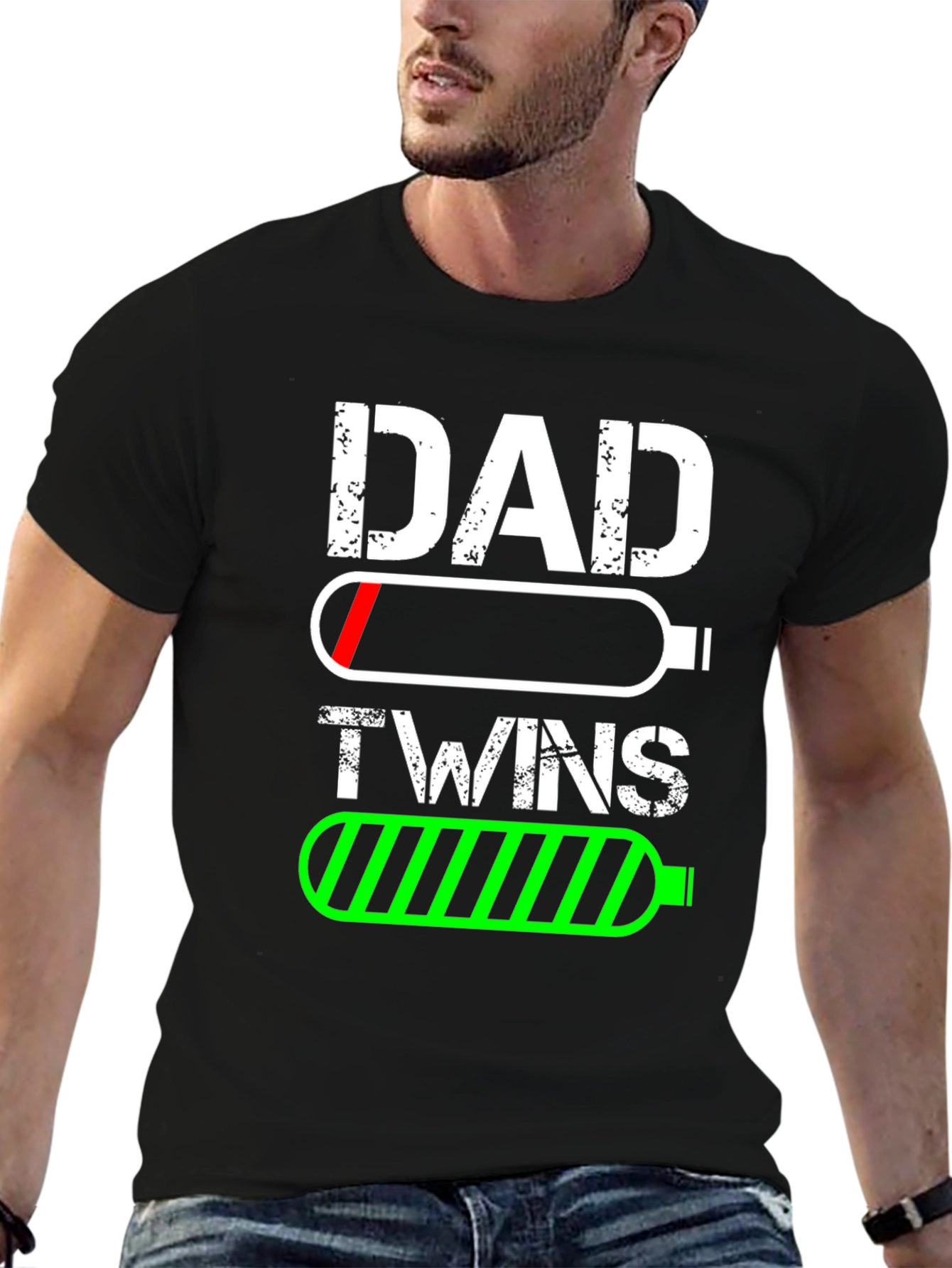 Dad Twins Battery T-Shirt